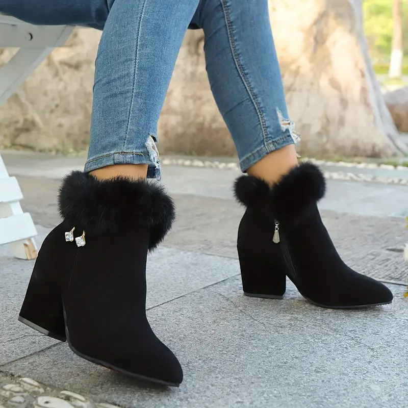 Women's Fashion Comfortable Chunky heel Ankle Boots