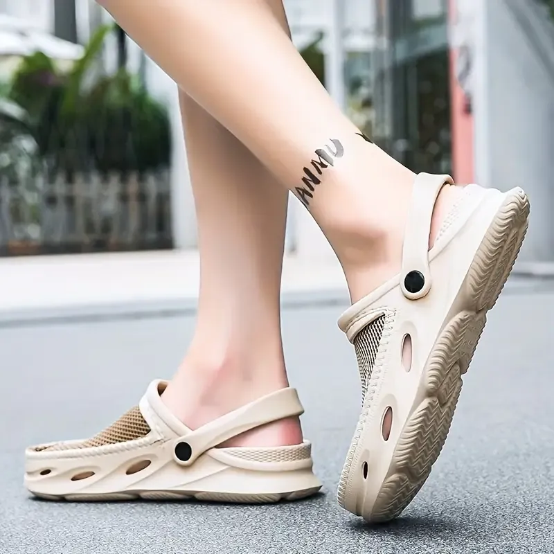 Men's Mesh Hollow Out Breathable Comfy Non-Slip Clogs Garden Shoes Beach Sandals