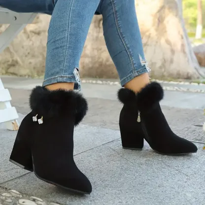 Women's Fashion Comfortable Chunky heel Ankle Boots