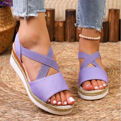 Women's Classic Crisscross Elastic Wedge Sandals