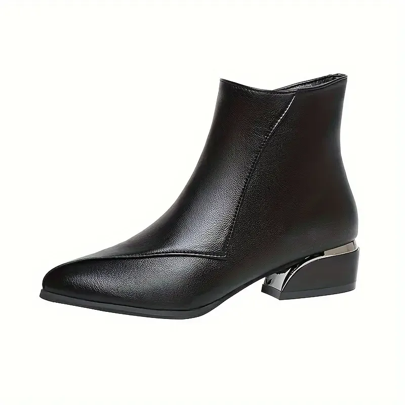 Women's Fashion Chunky Low Heeled Ankle Boots