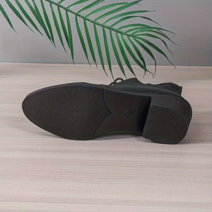 Women's Fashion Versatile British Style Leather Ankle Boots