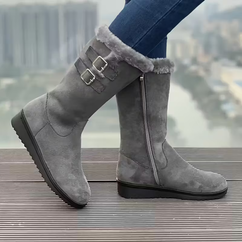 Women's Thickened PWarm Lining Slip-Resistant Mid-Calf Boots