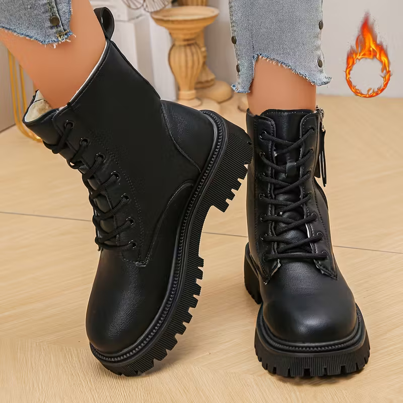 Women's Stylish Comfortable Slip-Resistant Winter Lace-Up Ankle Boots