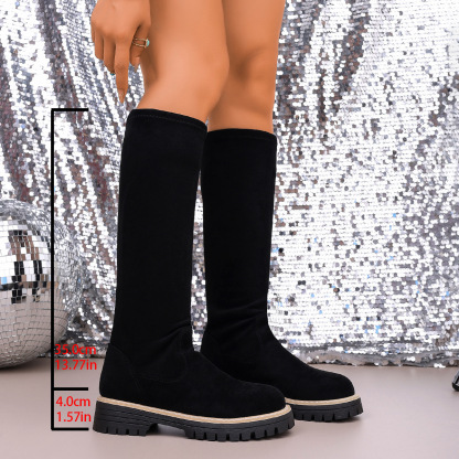 Women's Stylish Anti-Slip & Zipper Closure Platform Versatile Boots 