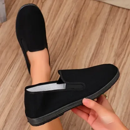 Unisex Lightweight & Comfortable Minimalist Style Slip-On Canvas Flat Shoes Daily Footwear
