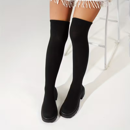 Women's Elastic Opening Thick Platform Heels Punk Gothic Boots for Concerts, Parties, Everyday