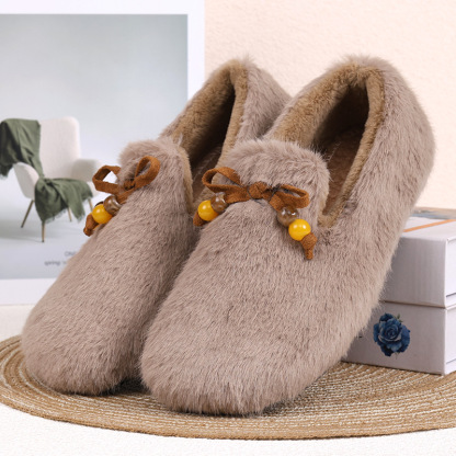 Women's Warm Fluffy Slip-on Shoes for Indoor/ Outdoor