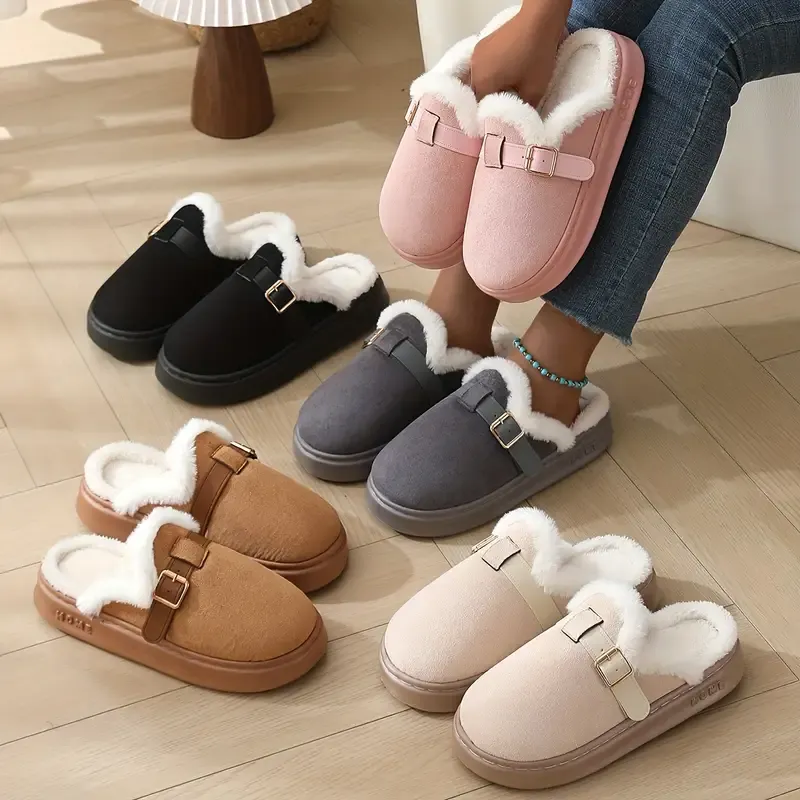 Women's Cozy Soft Slip-On House Shoes Fleece Slippers Indoor/Outdoor Footwear for Home, Office, or Casual Outings