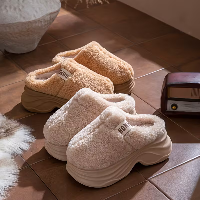 Women's Cozy & Soft & Warm Non-Slip Thick-Soled Slippers Slip-on House Shoes
