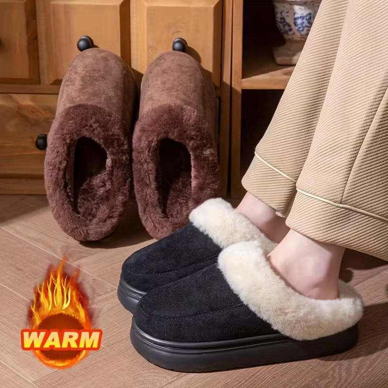 Unisex Thickened Warmth Non-Slip Plush Slippers