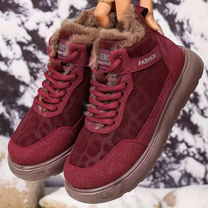 Women's Cozy Leopard Print Thick-Soled Winter Warm Plush Ankle Boots Outdoor Shoes for Home, Office, Casual 