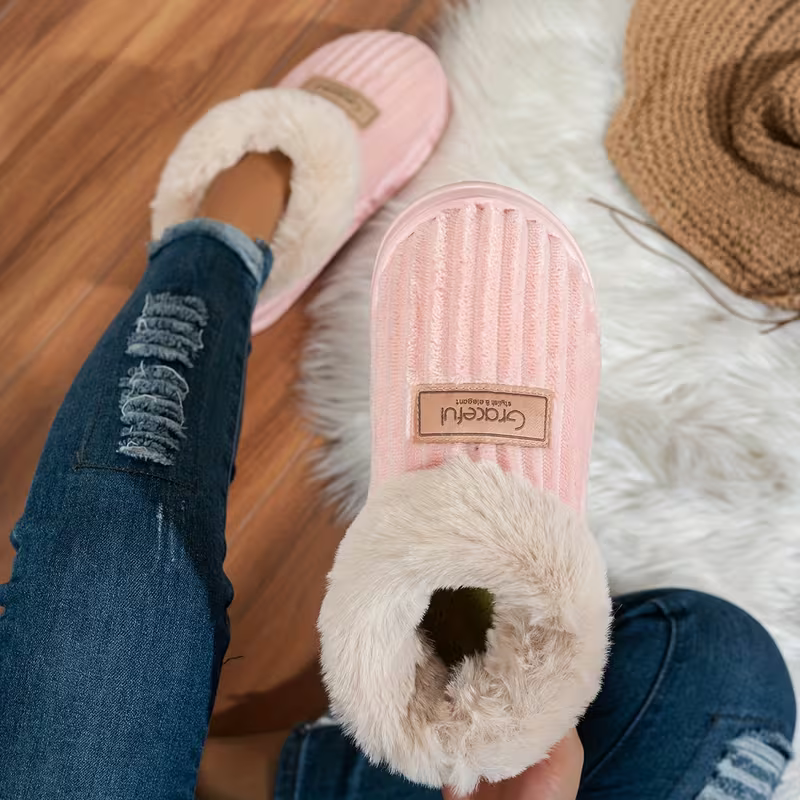 Women's Warm & Soft Non-Slip Thick-Soled Slippers Indoor/Outdoor House Shoes