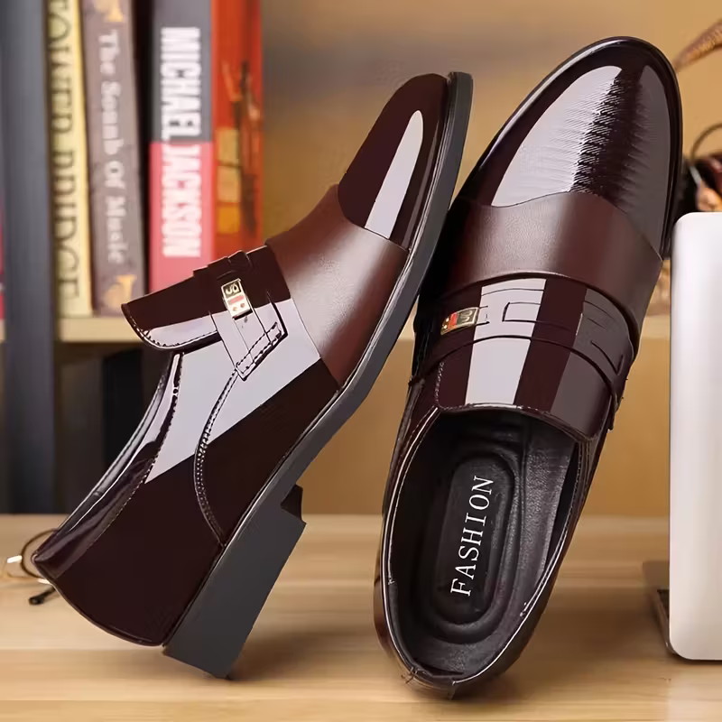 Men's Elegant Genuine Leather Business Dress Shoes Wedding Shoes Social Shoes