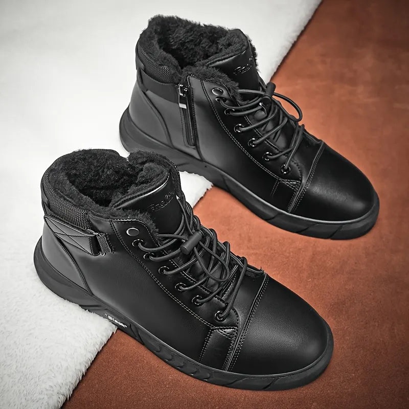 Men’s Genuine Leather Fleece-Lined Orthopedic Ankle Boots