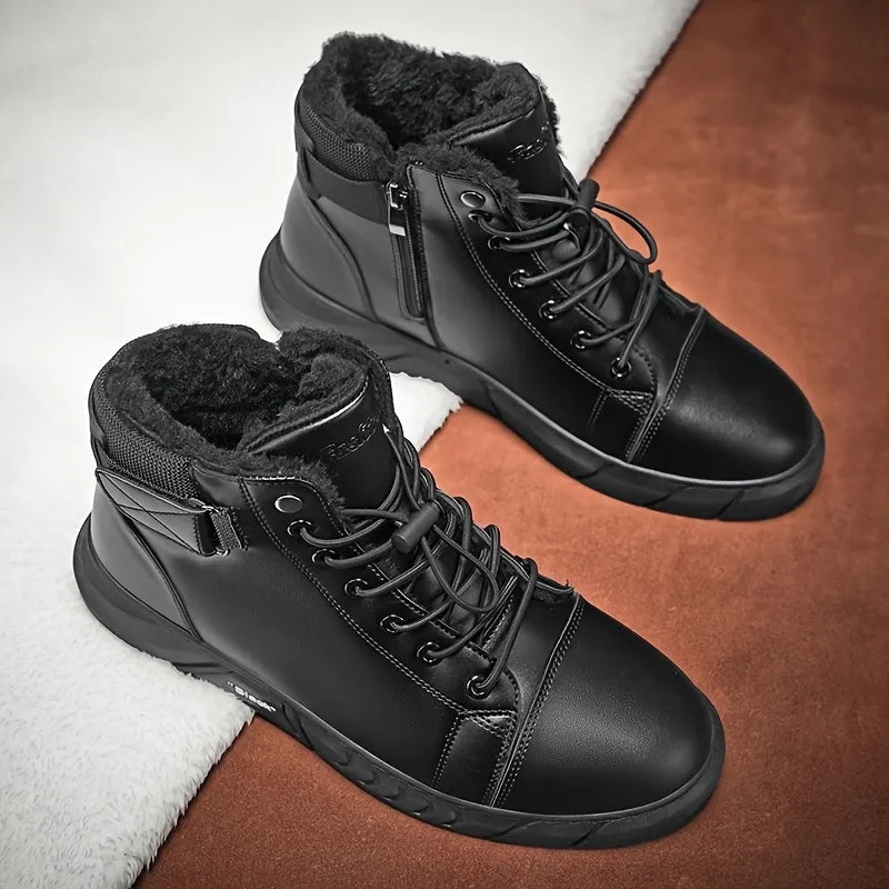 Men’s Genuine Leather Fleece-Lined Orthopedic Ankle Boots