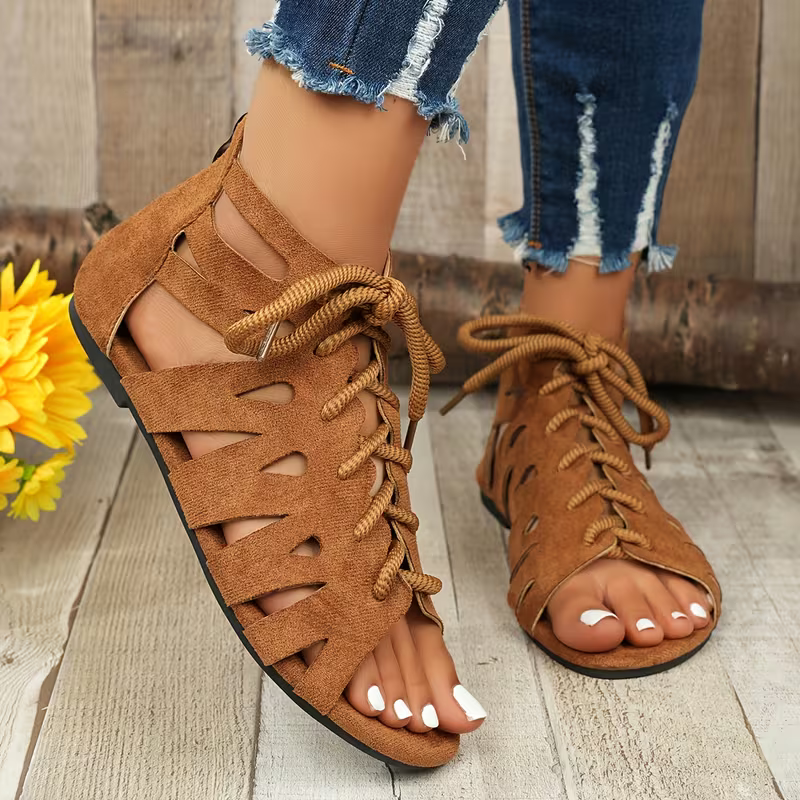 Women's Comfortable Vintage Lace-Up Roman Sandals
