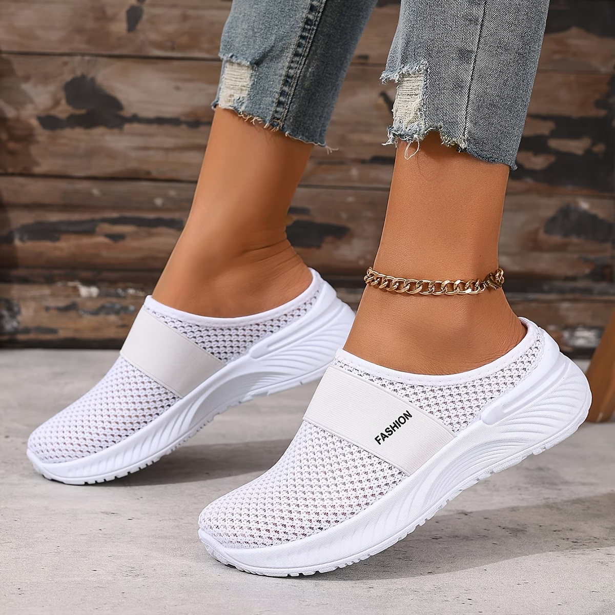 Women's Comfortable Breathable Slip-On Sneakers Sandals for Travel & Summer Outings