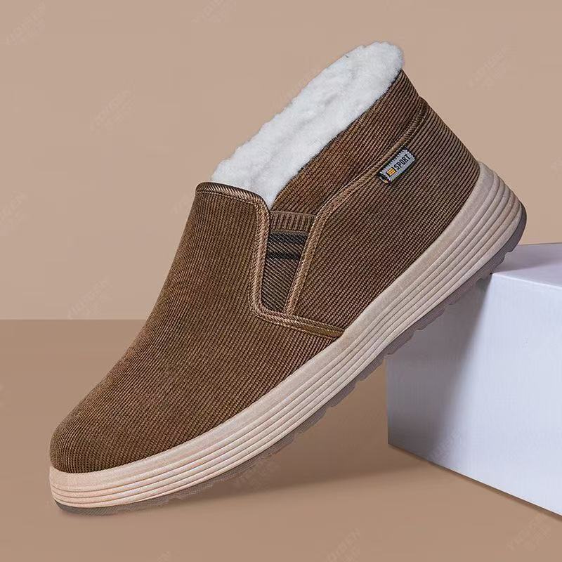 Men’s Fleece-Lined Warm Slip-On Winter Walking Shoes Boots