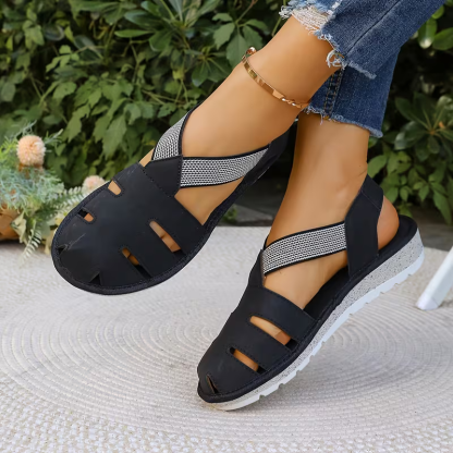 Women's Comfortable Breathable Elastic Straps Hollow-Out Roman Sandals Shoes