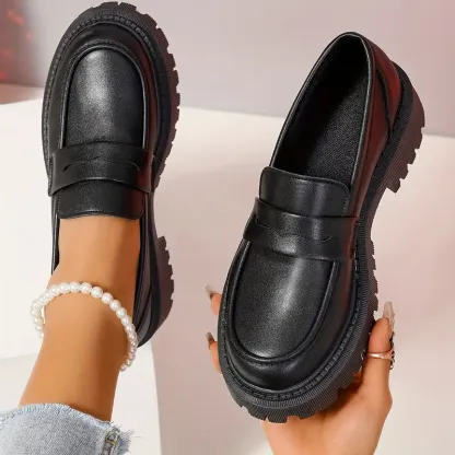 Women‘s Premium Leather Platform Loafers