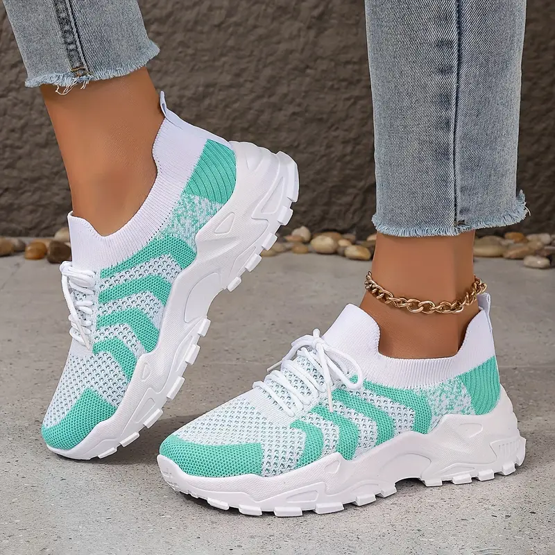 Women's Stylish Breathable Mesh Platform Sneakers Sports Shoes for Outdoor