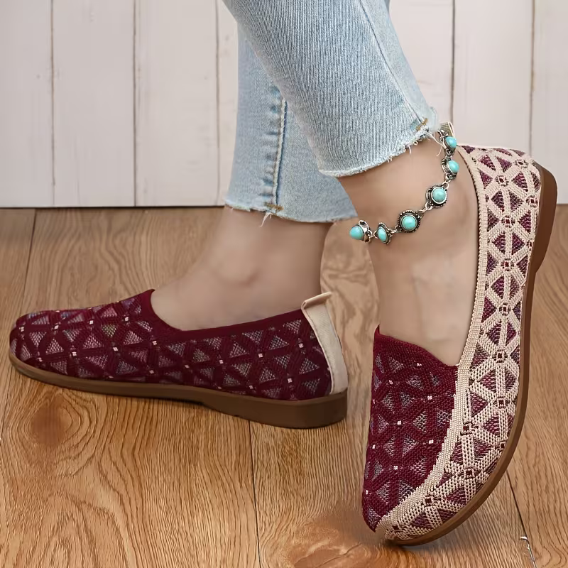 Women's Soft & Breathable Hollow Design Slip-On Shoes Lace Loafers