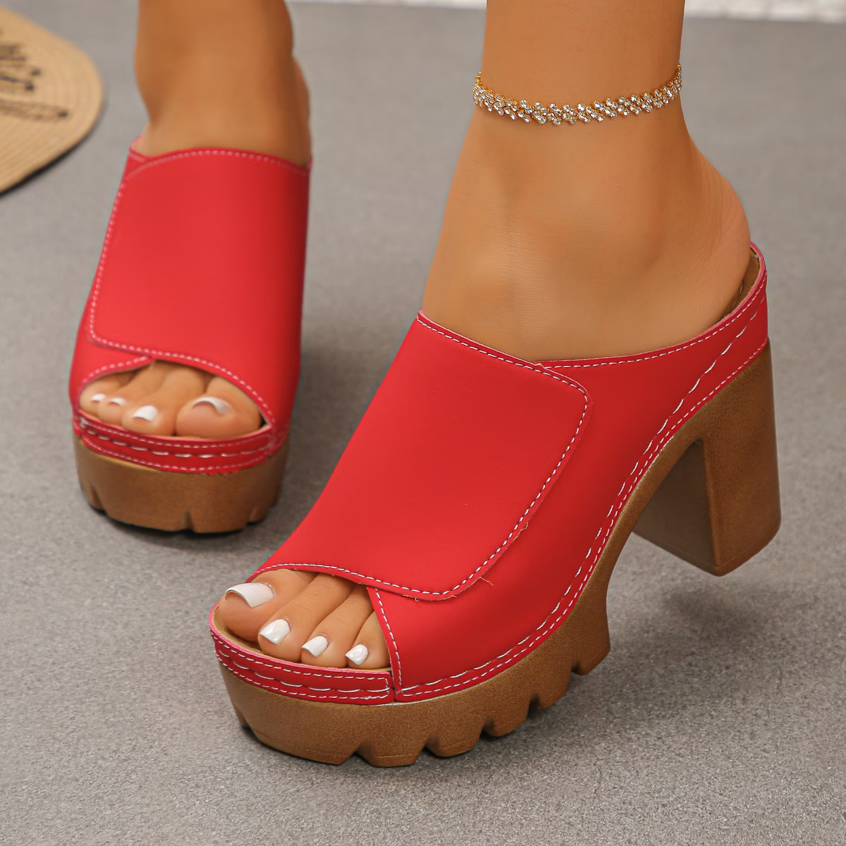 Women's Trendy Platform Chunky-Heeled Open-Toe Sandals