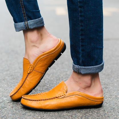 Men's Classic Soft‑Leather Slip‑On Loafers
