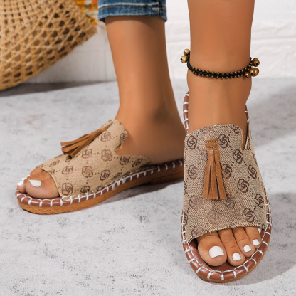 Women's Bohemian Comfortable Slip-On Slides With Tassel