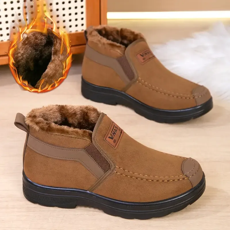 Men's Warm & Slip-Resistant Arch Support Slip-On Winter Shoes Boots for Casual & Outdoor Activities