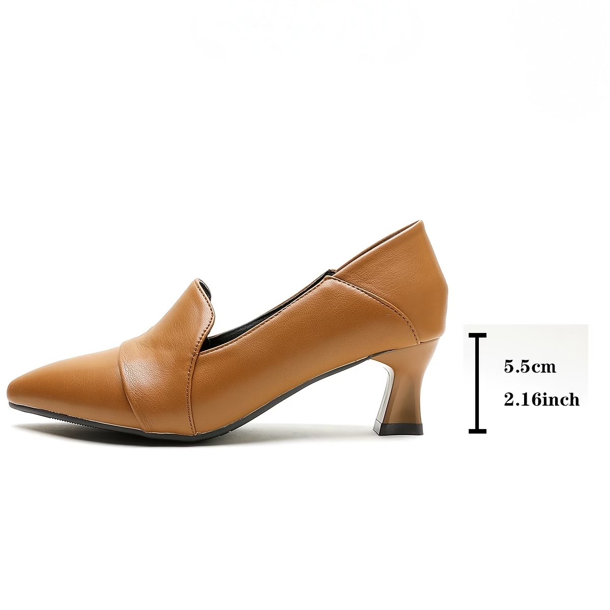 Women's Elegant & Comfortable Leather Chunky Heel Shoes