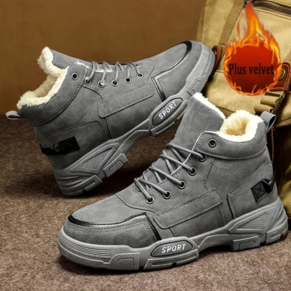 Men's Thermal Insulated Cushioned Insole & Non-Slip Winter Snow Boots for Outdoor Hiking, Casual & Daily Wear