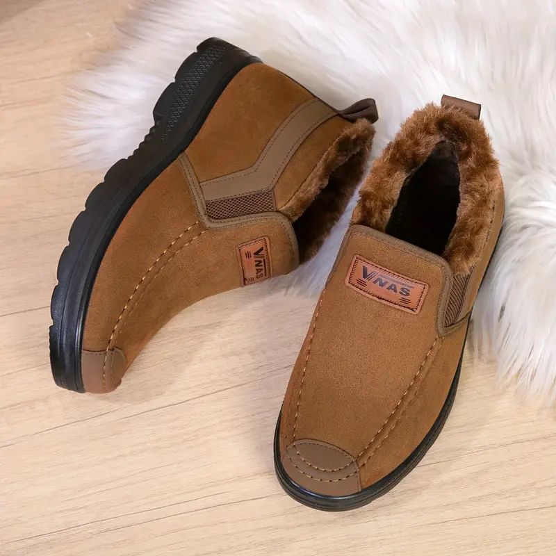 Men's Warm & Slip-Resistant Arch Support Slip-On Winter Shoes Boots for Casual & Outdoor Activities