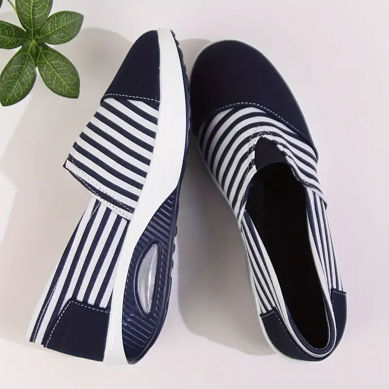 Women's Comfort Striped Slip-On Sneakers