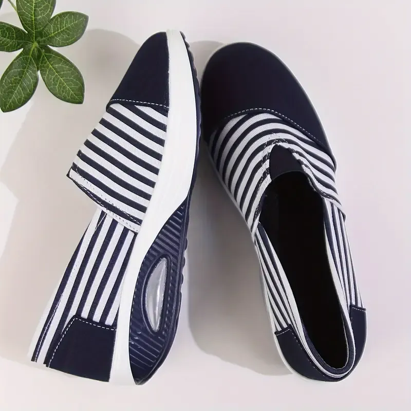 Women's Comfort Striped Slip-On Sneakers