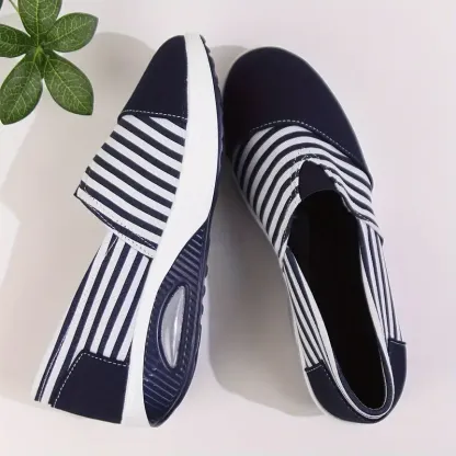 Women's Comfort Striped Slip-On Sneakers