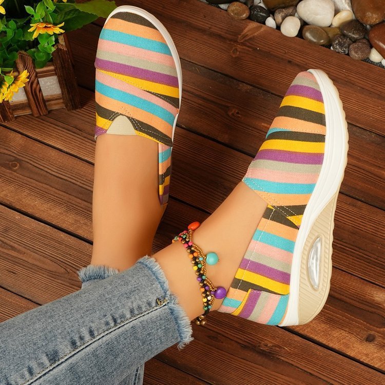 Women's Comfort Striped Slip-On Sneakers