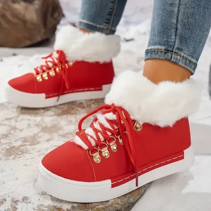 Women's Stylish Thickened Warm Wedge Shoes Ankle Boots