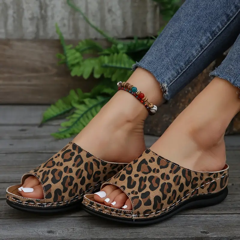 Women's Leopard Print Fashion Lightweight Comfortable All-match Summer Sandals