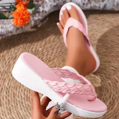 Women's Chic Comfortable Vintage-Inspired Platform Wedge Flip-Flops Sandals Beach Shoes