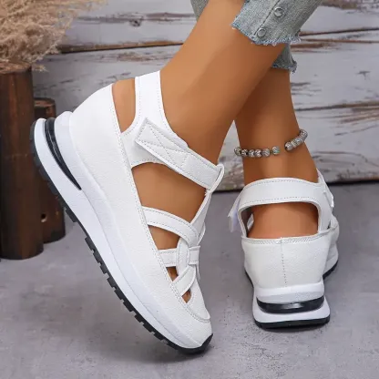 Women's Plus Size Breathable Cut-Out Platform Sports Sandals