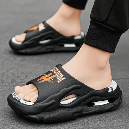 Men's Trendy Street Style Open Toe Breathable Non-Slip Slippers Footwear
