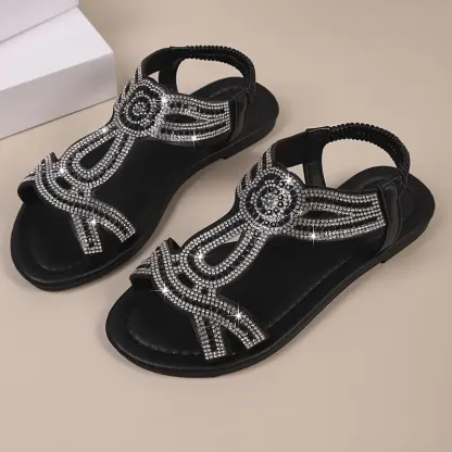 Women's Sparkling Slip-On Sandals for Beach, Outings, Parties