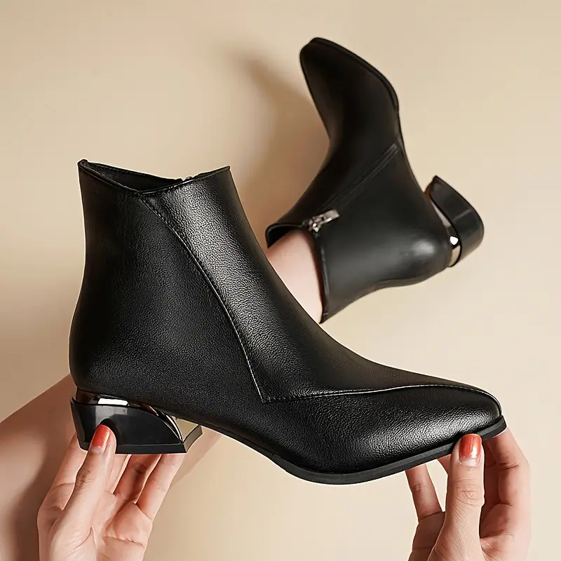 Women's Fashion Chunky Low Heeled Ankle Boots
