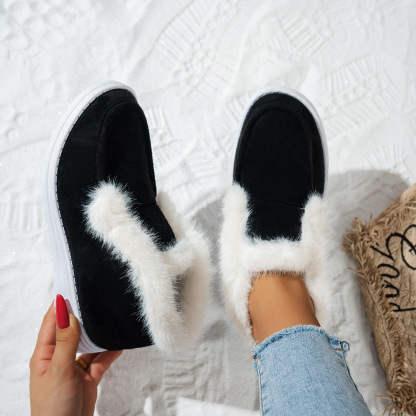 Women's Warm Furry Slip-on Winter Cotton Boots