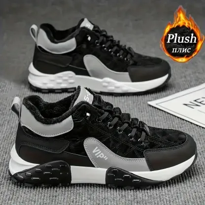 Unisex Winter Warm Anti-Skid Outdoor Boots Plush Lining Sneakers for Hiking, Trekking & Daily Cold-Weather