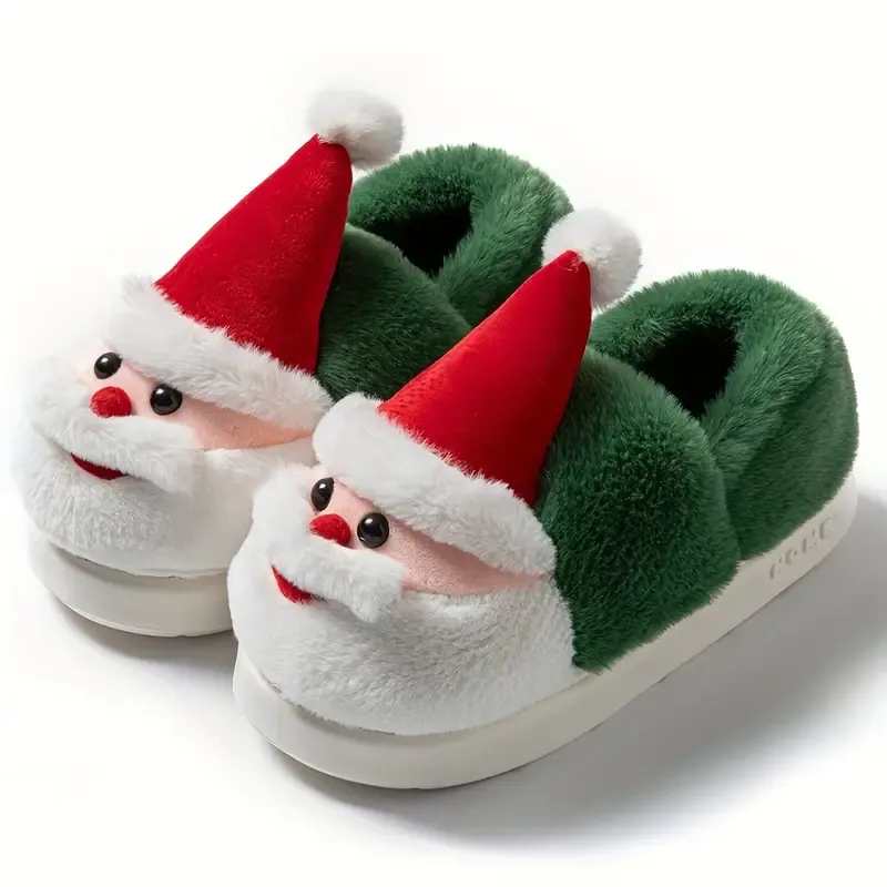 Women's Warm & Cozy Festive Santa Slippers