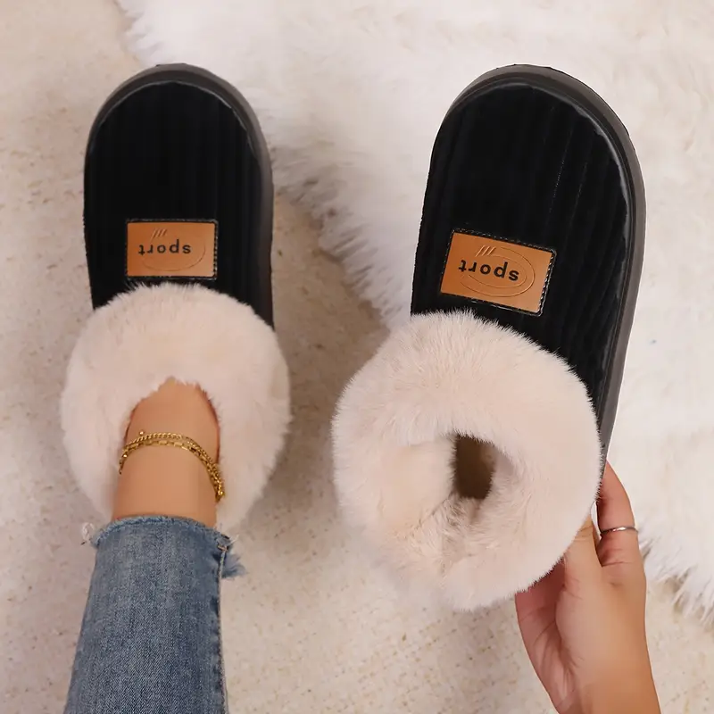 Women's Fluffy Warm Silent Floor Slippers House Shoes Indoor/Outdoor Shoes