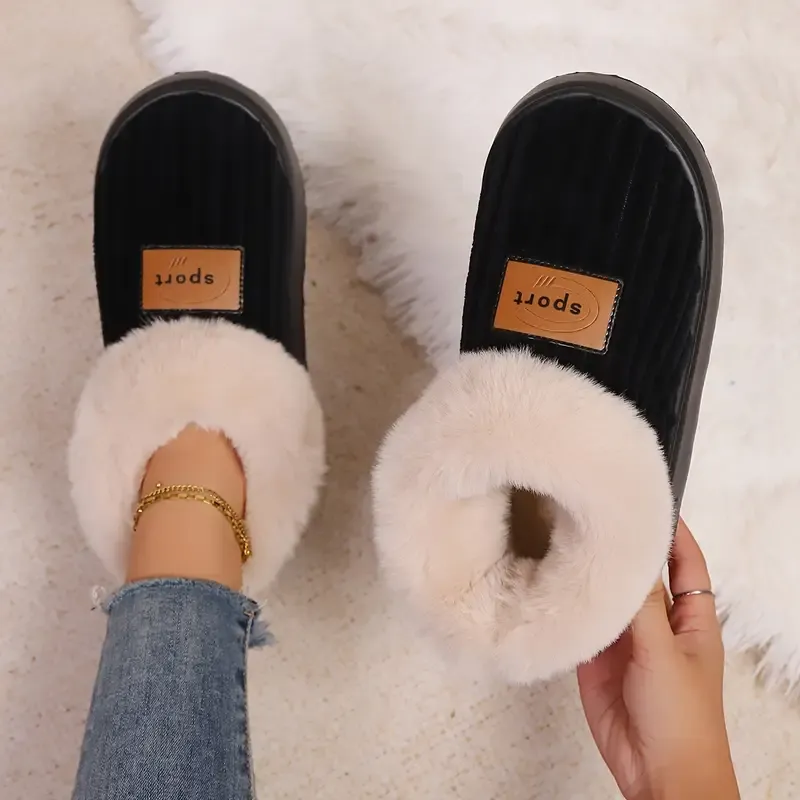 Women's Fluffy Warm Silent Floor Slippers House Shoes Indoor/Outdoor Shoes